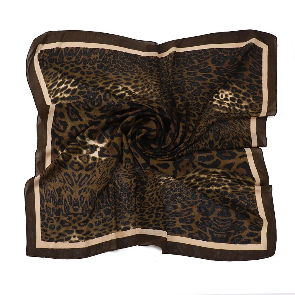 Leopard Print Square Scarf Hijab (MH182) - Image 6