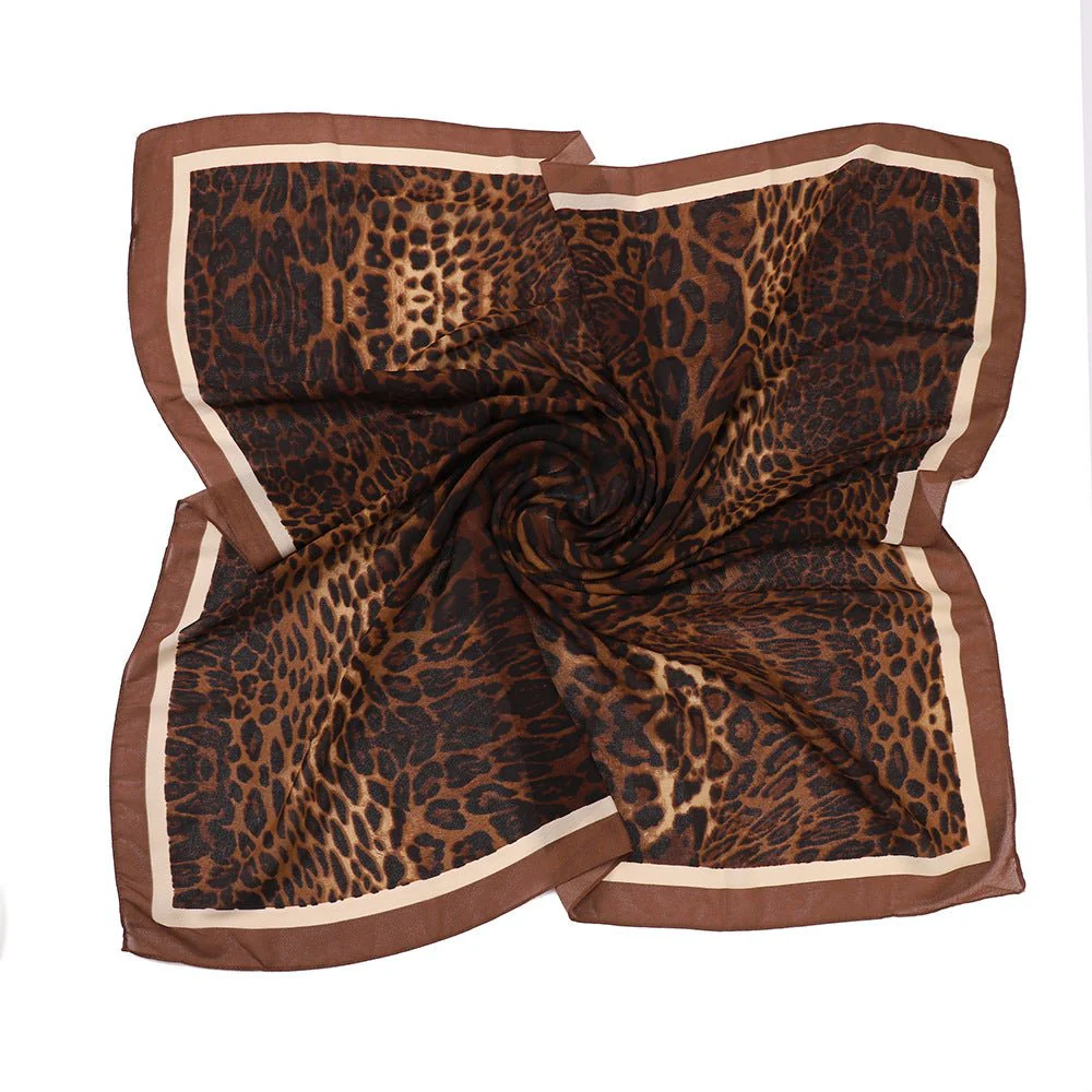 Leopard Print Square Scarf Hijab (MH182) - Image 7