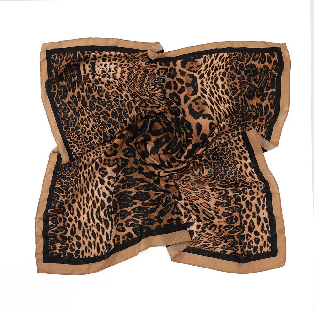Leopard Print Square Scarf Hijab (MH182) - Image 8