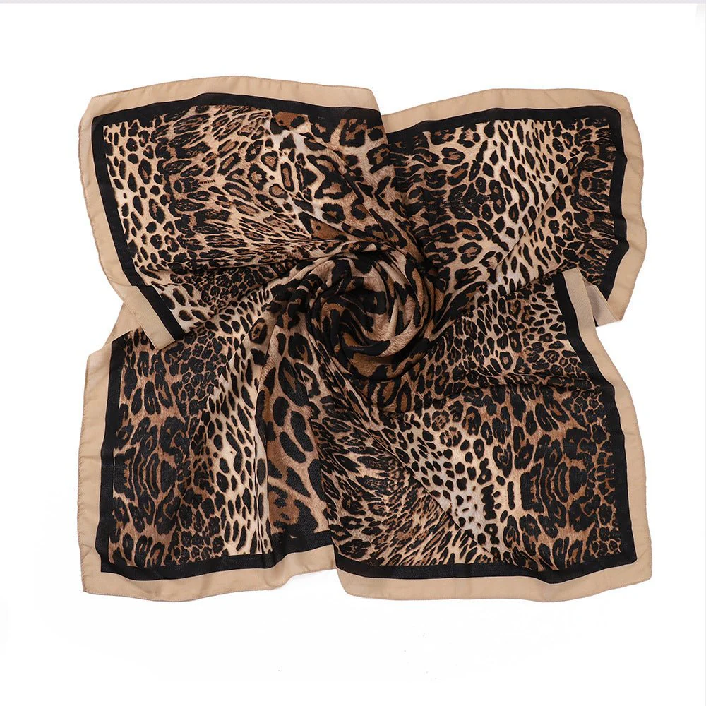 Leopard Print Square Scarf Hijab (MH182) - Image 9