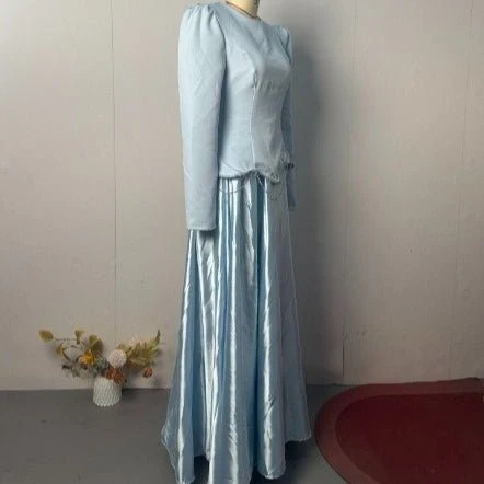 Light Blue Structured Shoulder Dress Set(MS298) - Image 5
