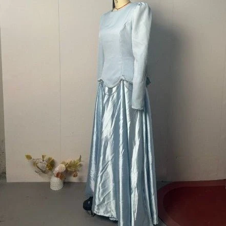 Light Blue Structured Shoulder Dress Set(MS298) - Image 6