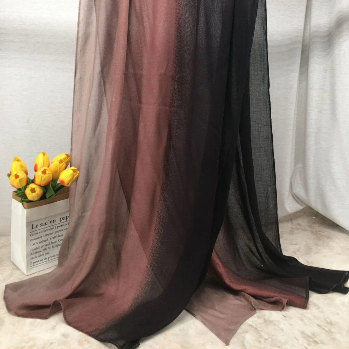 Lightweight Breathable Gradient Shawl Hijab (MH194) - Image 5