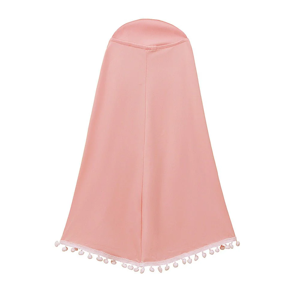 Little Muslimah Girls Dress & Hijab Set with Pom-Pom Trim (MKG028) - Image 12