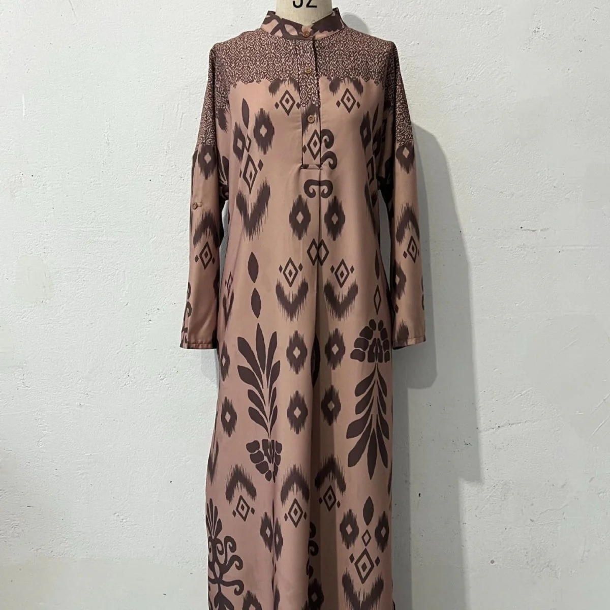 Long Sleeve Modest Maxi Dress | Elegant Ethnic Pattern Kaftan(MA379) - Image 5