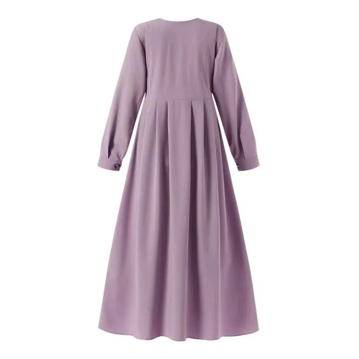Button-Down Pleated Robe Maxi Dress | Loose Fit Modest Abaya (MA181) - Image 5