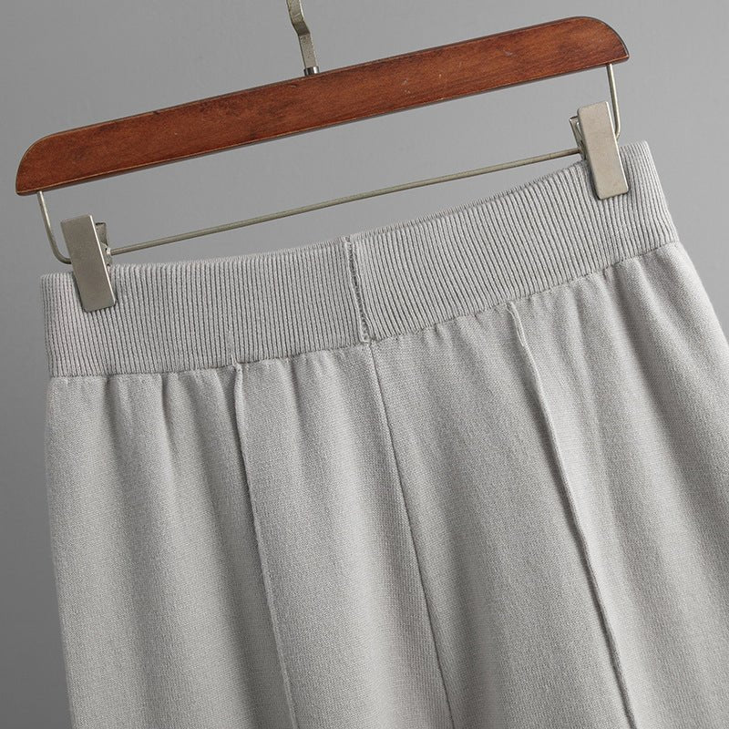 Loose Fit Solid Color Knit Two-Piece Set | Pullover Sweater & Wide Leg Pants with Side Slits(MS143) - Image 20