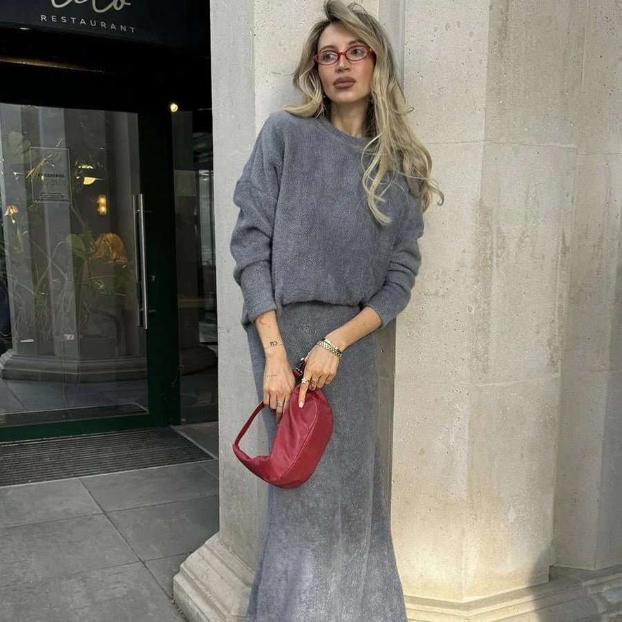 Luxe Fuzzy Sweater & Mermaid Skirt Set(MS192) - Image 11