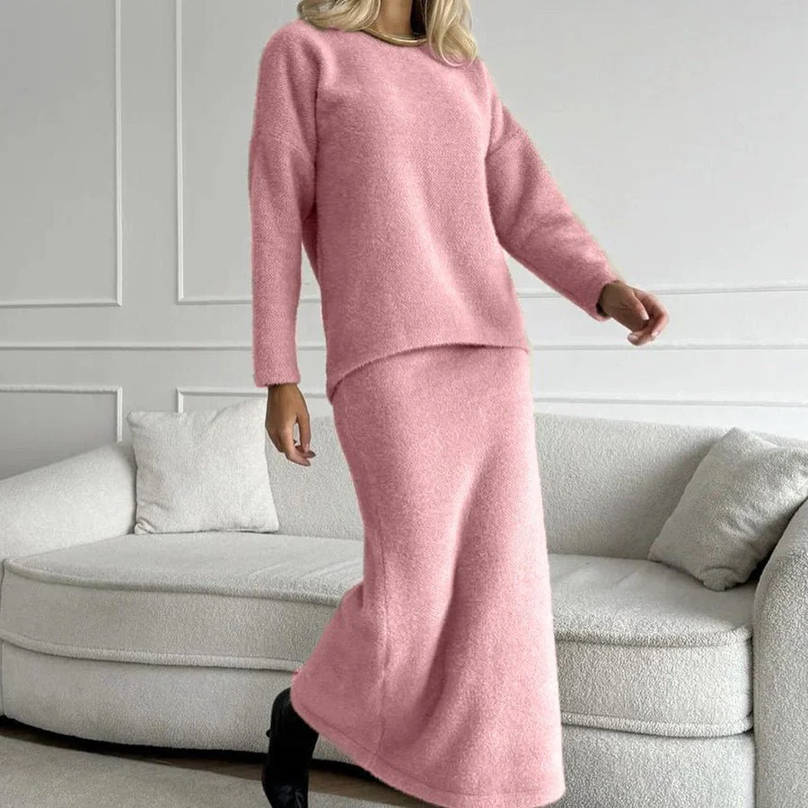 Luxe Fuzzy Sweater & Mermaid Skirt Set(MS192) - Image 4
