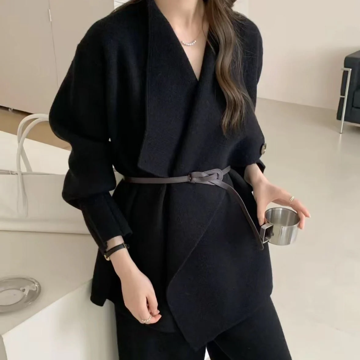Luxe Knit Blazer & Wide-Leg Pants Set(MS197) - Image 15