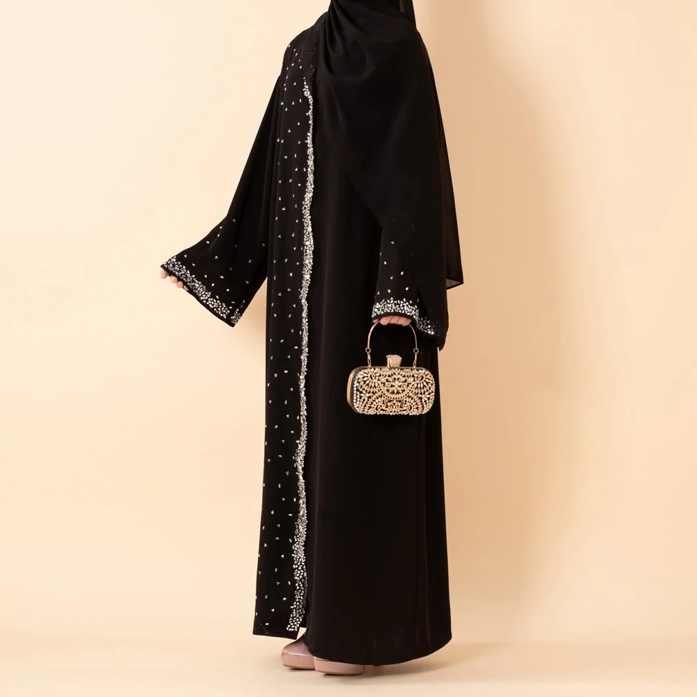 Luxury Black Starry Diamond Abaya (MOA240) - Image 4