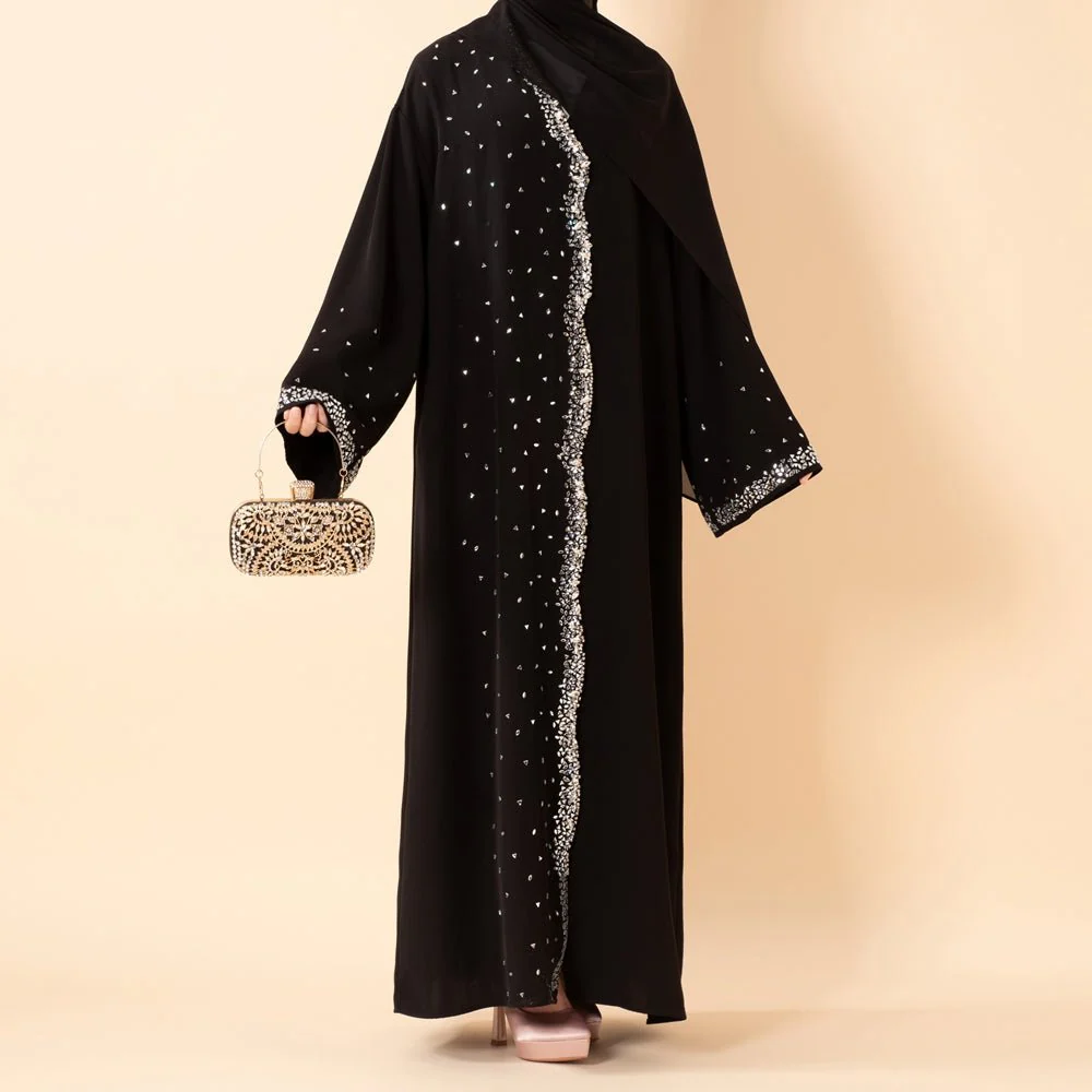 Luxury Black Starry Diamond Abaya (MOA240) - Image 5