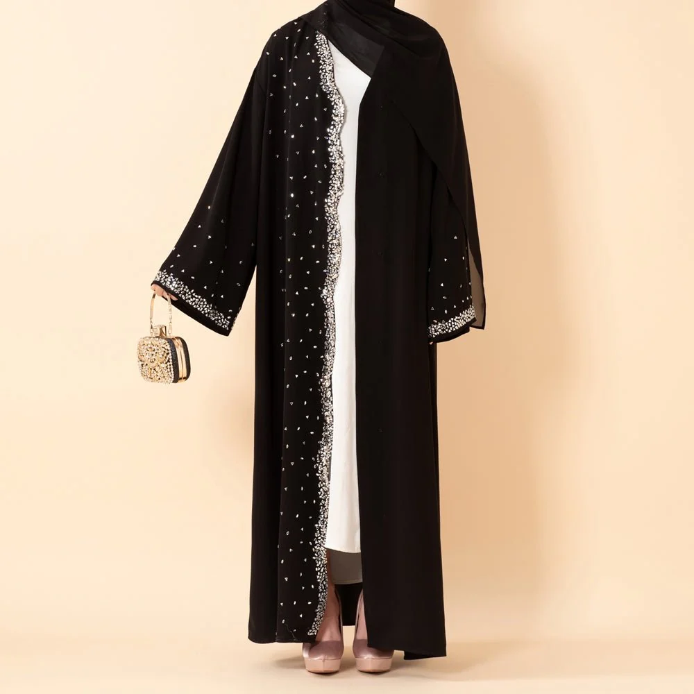 Luxury Black Starry Diamond Abaya (MOA240) - Image 6