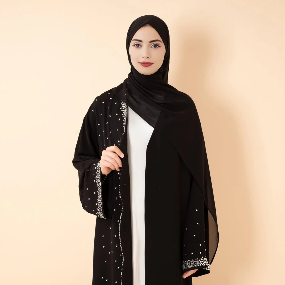 Luxury Black Starry Diamond Abaya (MOA240) - Image 7