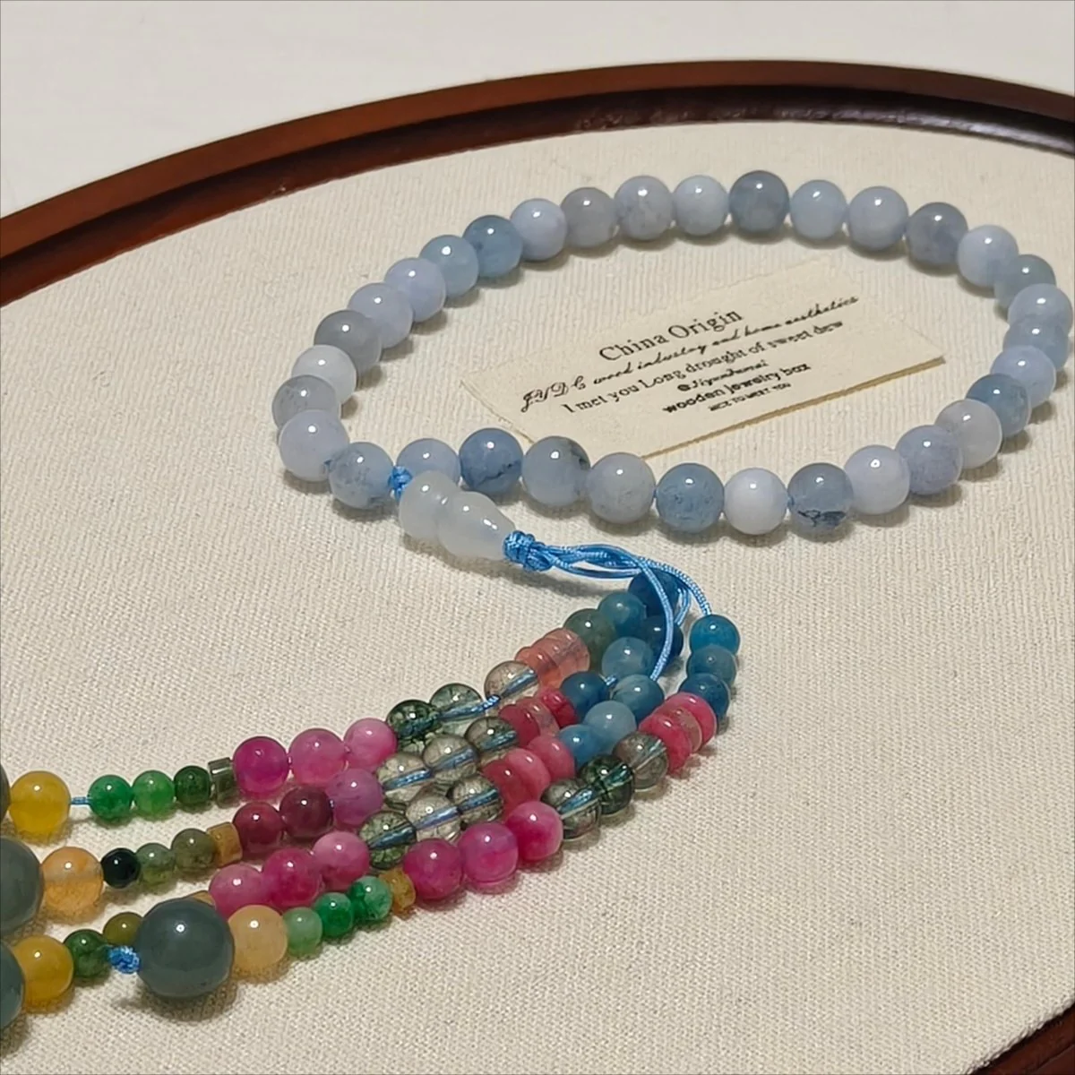 Luxury Elegance Fancy 33 Muslim Agate Tasbeeh with Tassels (MR083) - Image 2