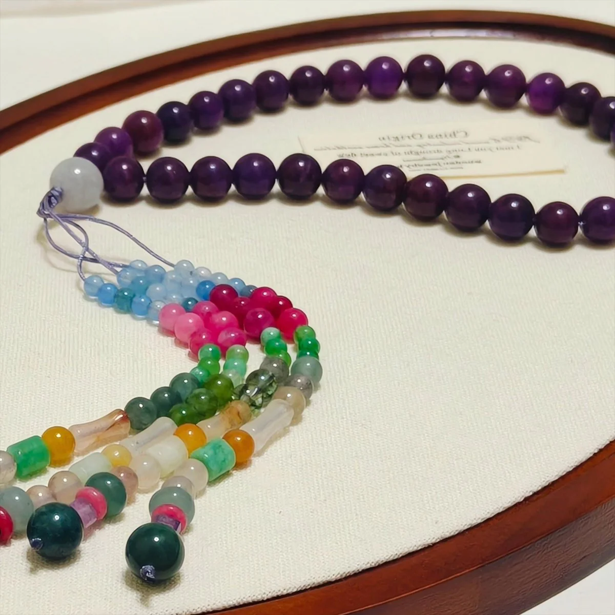 Luxury Elegance Fancy 33 Muslim Agate Tasbeeh with Tassels (MR083) - Image 4