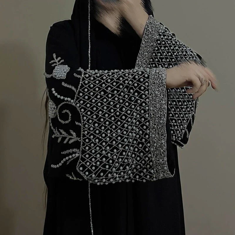 Luxury Embellished Open Abaya & Hijab Set (MOA276) - Image 2