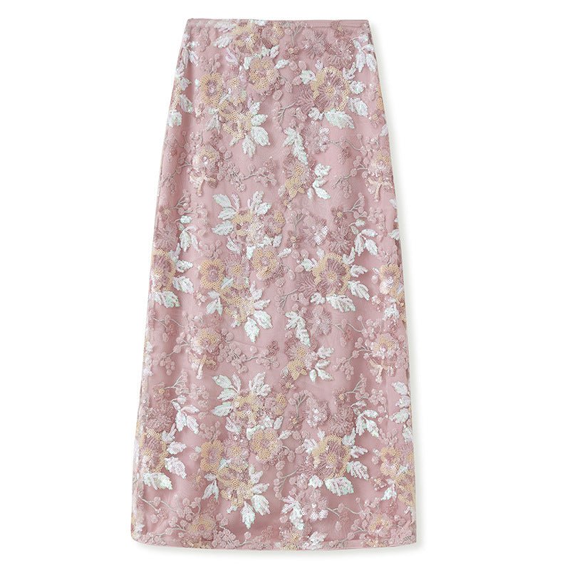 Luxury Embroidered Floral Jacket & Skirt Set(MS307) - Image 11