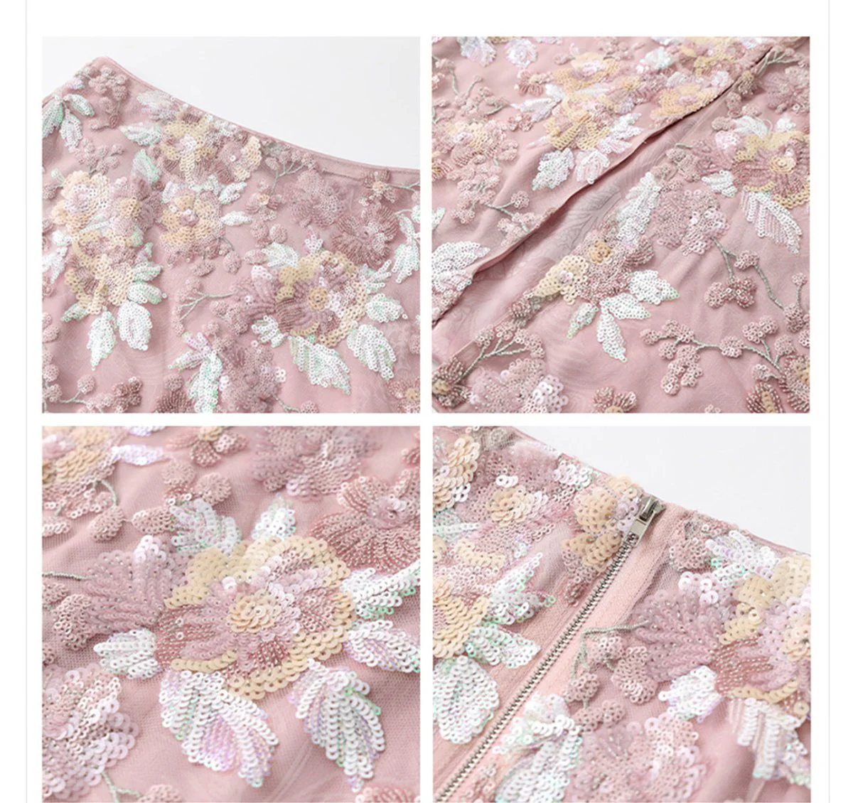 Luxury Embroidered Floral Jacket & Skirt Set(MS307) - Image 17