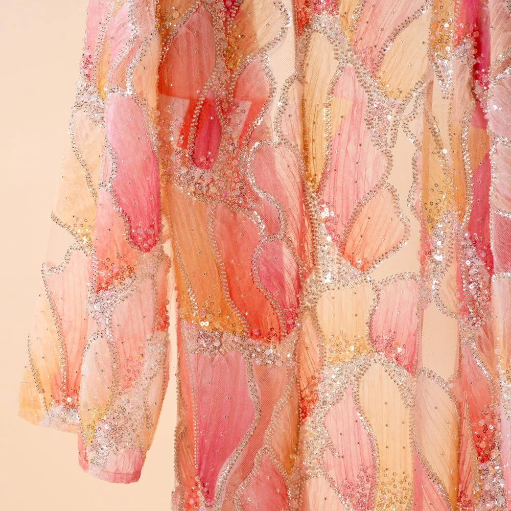 Petal Glow Hand-Embroidered Open Abaya — Secret Garden Series (MOA295) - Image 11