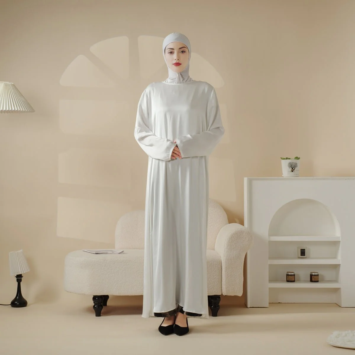 Petal Glow Hand-Embroidered Open Abaya — Secret Garden Series (MOA295) - Image 12