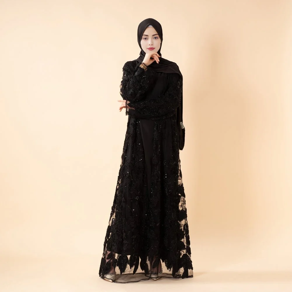 Sunlit Petals Floral Embroidered Abaya – Secret Garden Series (MOA300) - Image 11