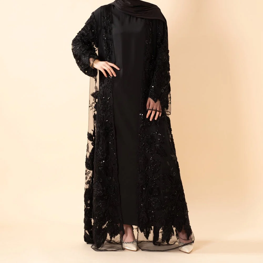 Sunlit Petals Floral Embroidered Abaya – Secret Garden Series (MOA300) - Image 13