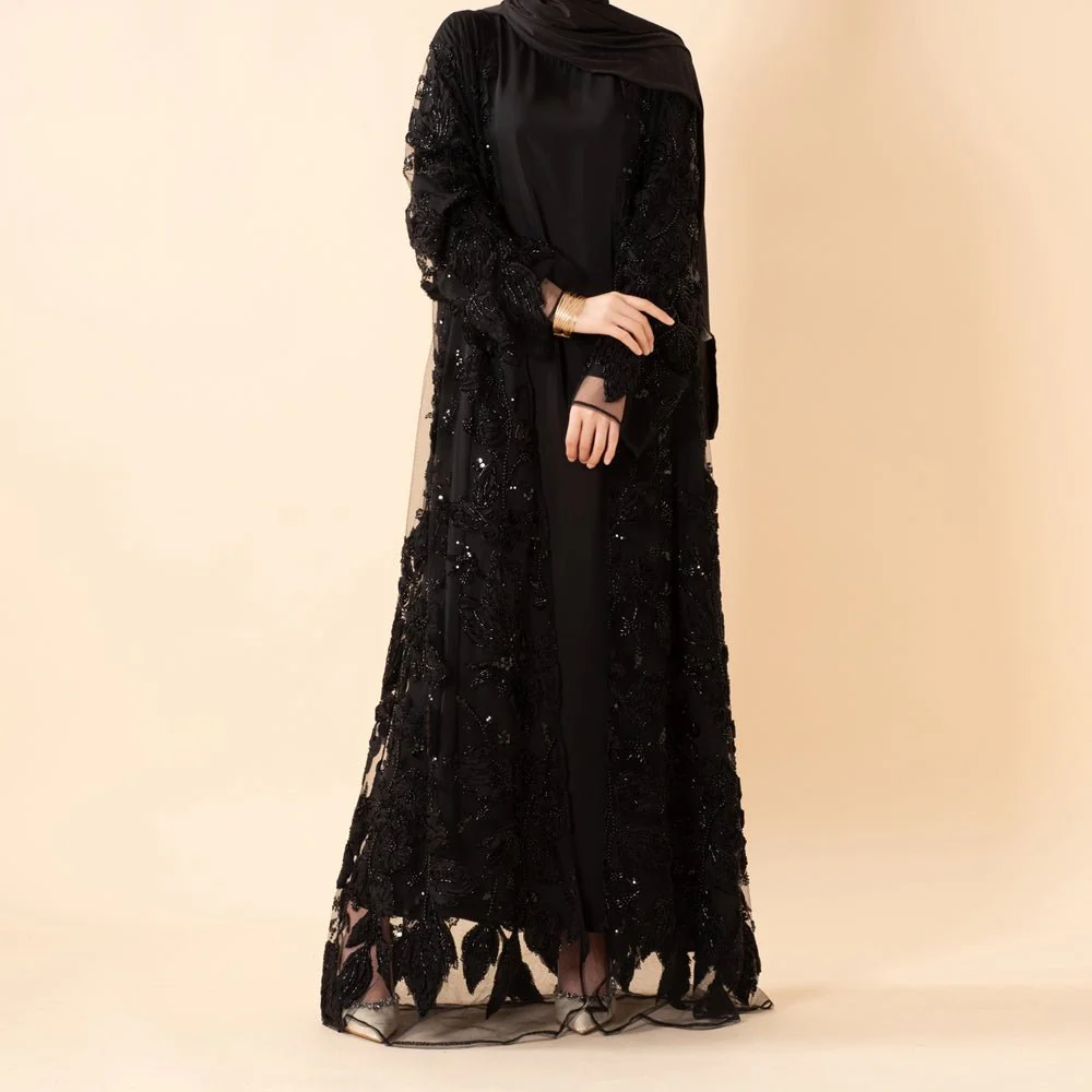 Sunlit Petals Floral Embroidered Abaya – Secret Garden Series (MOA300) - Image 14