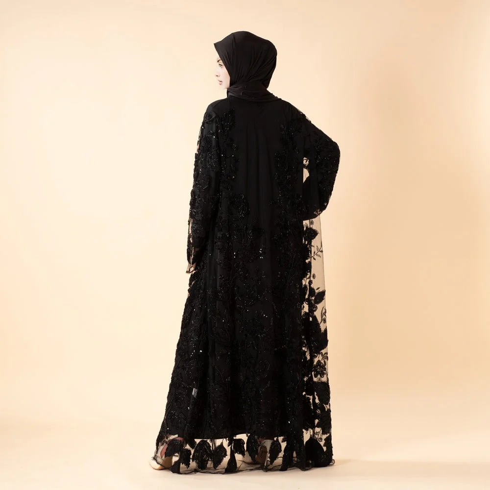 Sunlit Petals Floral Embroidered Abaya – Secret Garden Series (MOA300) - Image 15