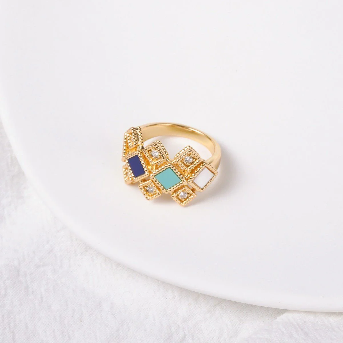 Celeste Geometric Gemstone Jewelry Set | Islamic Blue Stone Jewelry Set (MAC253) - Image 15