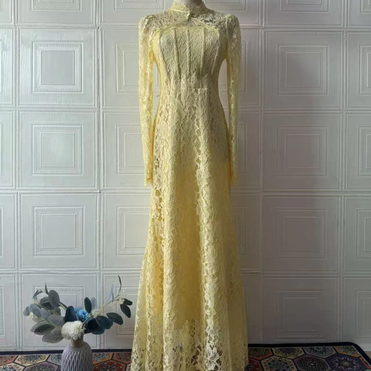 Luxury Lace Dress with Bell Sleeves(MS339) - Image 6