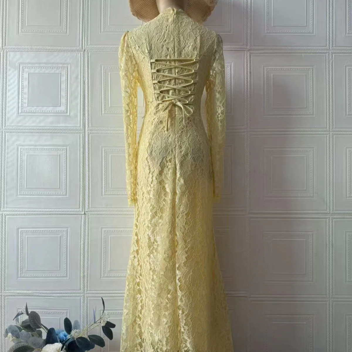 Luxury Lace Dress with Bell Sleeves(MS339) - Image 7