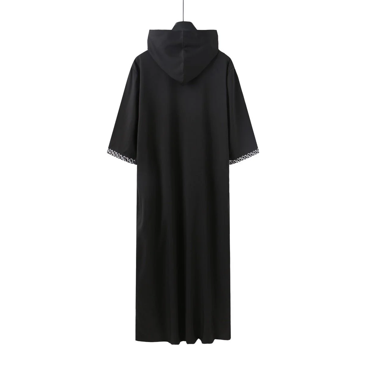 Luxury Loose Fit Hooded Premium Embroidered Men's Thobe Robe with Zipper & Islamic Calligraphy Design (MT024) - Image 4