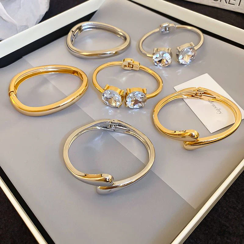 Luxury Minimalist Glossy High-grade Shiny Bracelets -   Simple Temperament Cold-Tone Bangles (MAC242) - Image 12