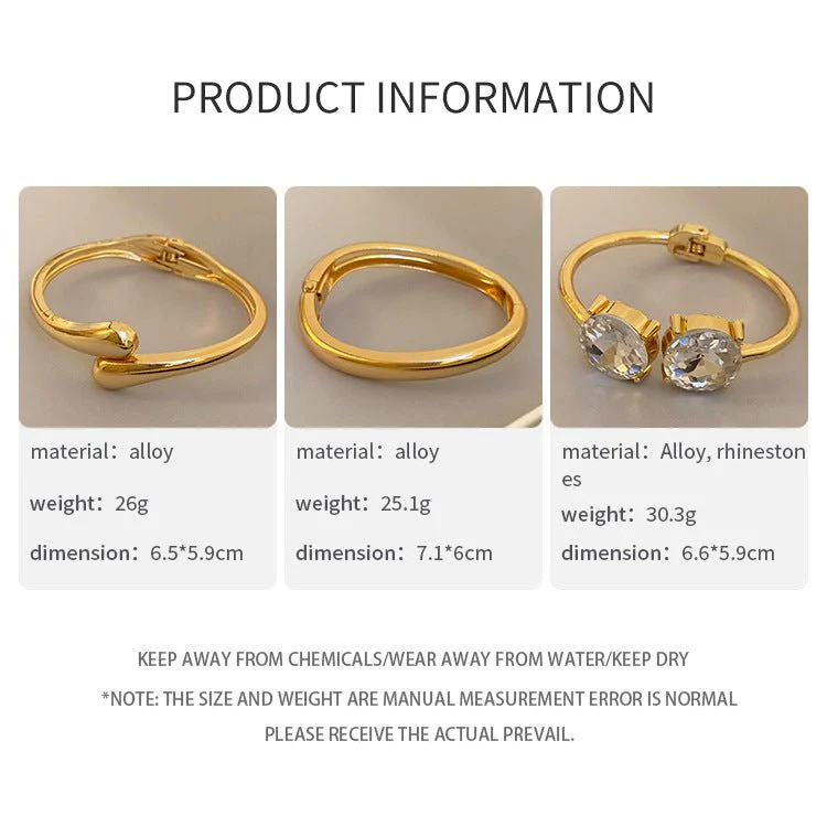 Luxury Minimalist Glossy High-grade Shiny Bracelets -   Simple Temperament Cold-Tone Bangles (MAC242) - Image 4