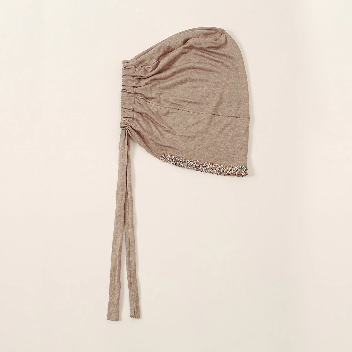 Luxury Modal Cotton Hijab Cap Crystal-Embellished Elastic Lace-Up Undercap with Breathable Design (MH115) - Image 18