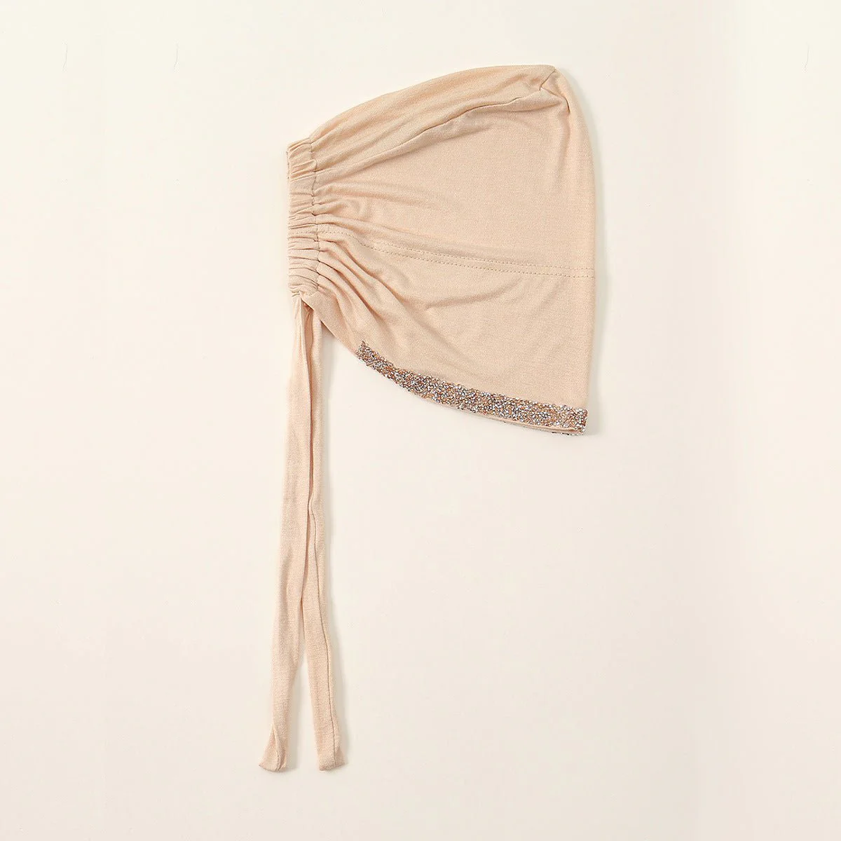 Luxury Modal Cotton Hijab Cap Crystal-Embellished Elastic Lace-Up Undercap with Breathable Design (MH115) - Image 19