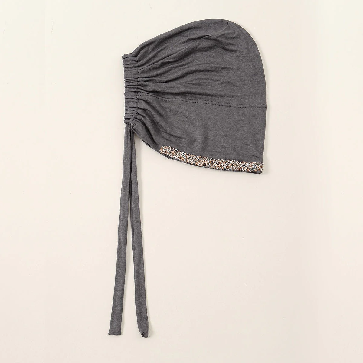 Luxury Modal Cotton Hijab Cap Crystal-Embellished Elastic Lace-Up Undercap with Breathable Design (MH115) - Image 22