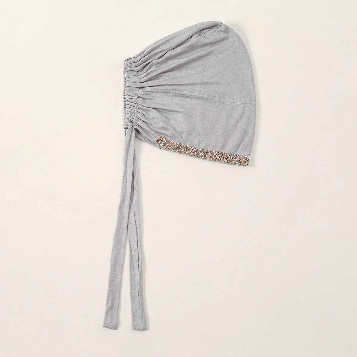 Luxury Modal Cotton Hijab Cap Crystal-Embellished Elastic Lace-Up Undercap with Breathable Design (MH115) - Image 23