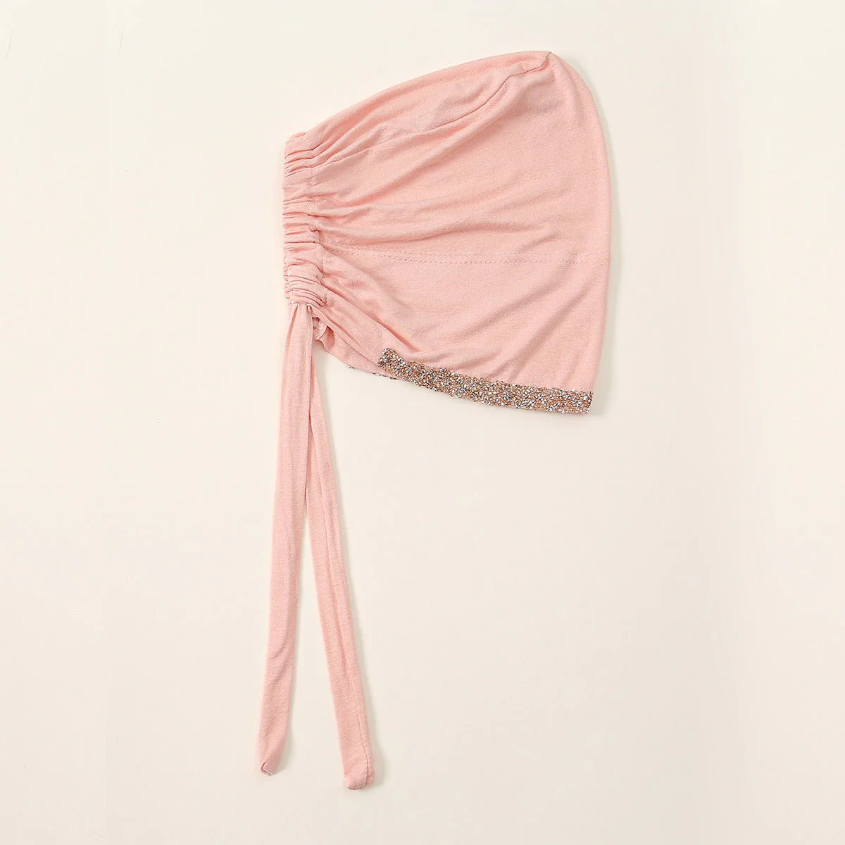 Luxury Modal Cotton Hijab Cap Crystal-Embellished Elastic Lace-Up Undercap with Breathable Design (MH115) - Image 26