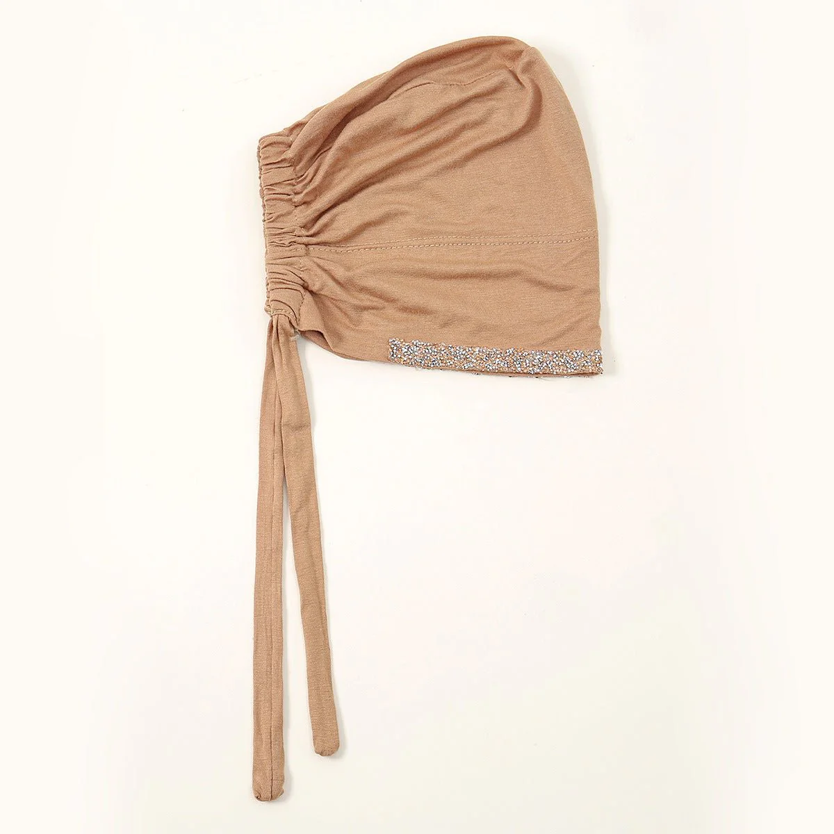 Luxury Modal Cotton Hijab Cap Crystal-Embellished Elastic Lace-Up Undercap with Breathable Design (MH115) - Image 30