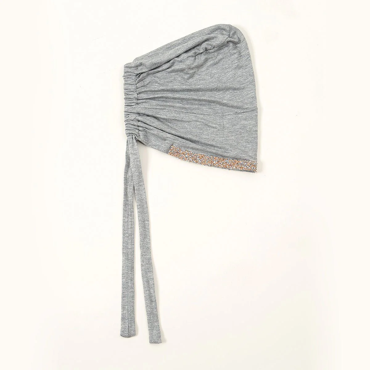 Luxury Modal Cotton Hijab Cap Crystal-Embellished Elastic Lace-Up Undercap with Breathable Design (MH115) - Image 32