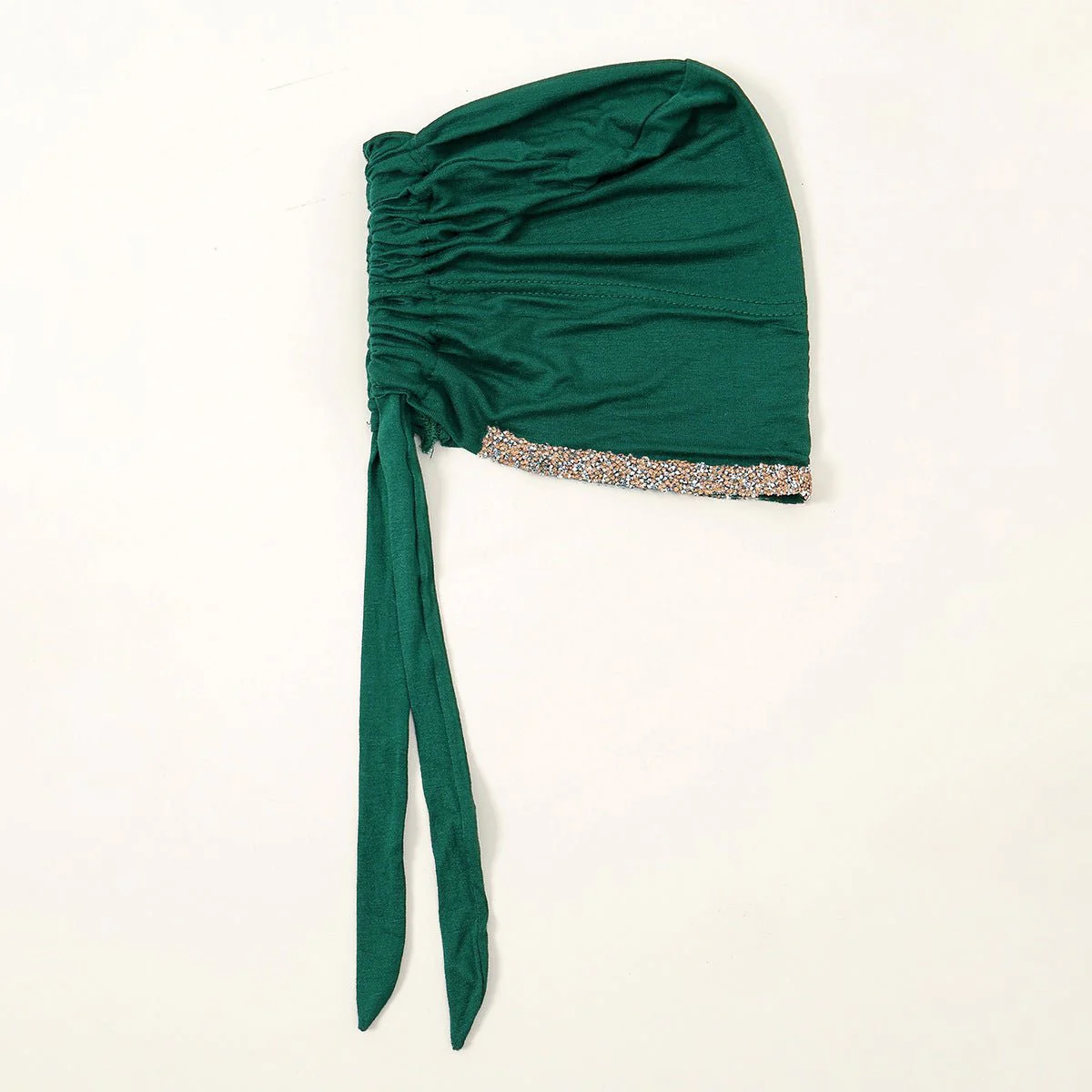 Luxury Modal Cotton Hijab Cap Crystal-Embellished Elastic Lace-Up Undercap with Breathable Design (MH115) - Image 34