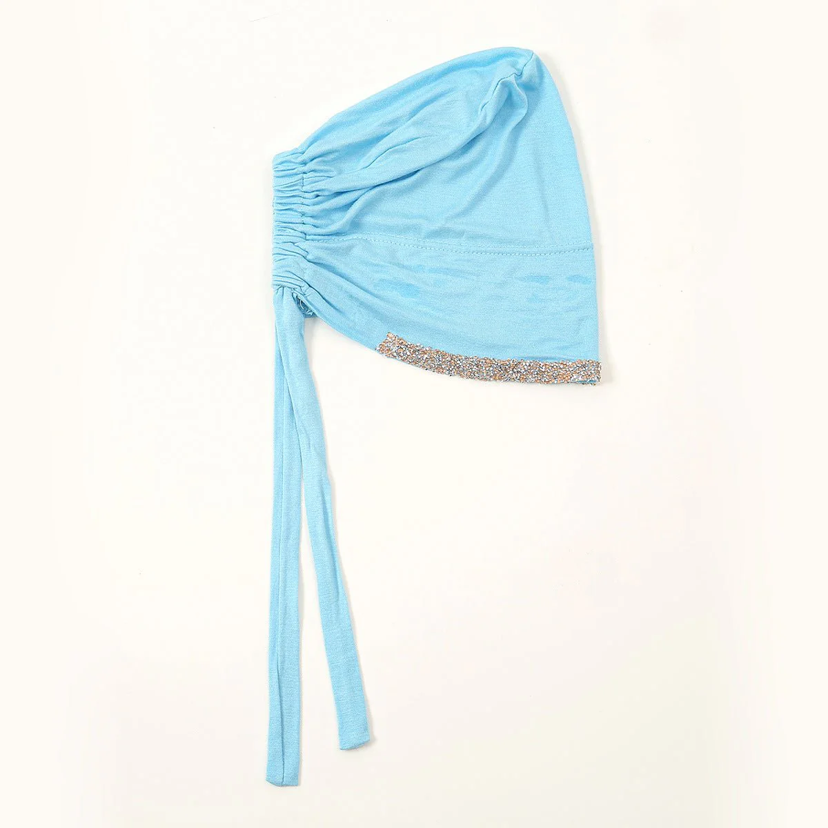 Luxury Modal Cotton Hijab Cap Crystal-Embellished Elastic Lace-Up Undercap with Breathable Design (MH115) - Image 35