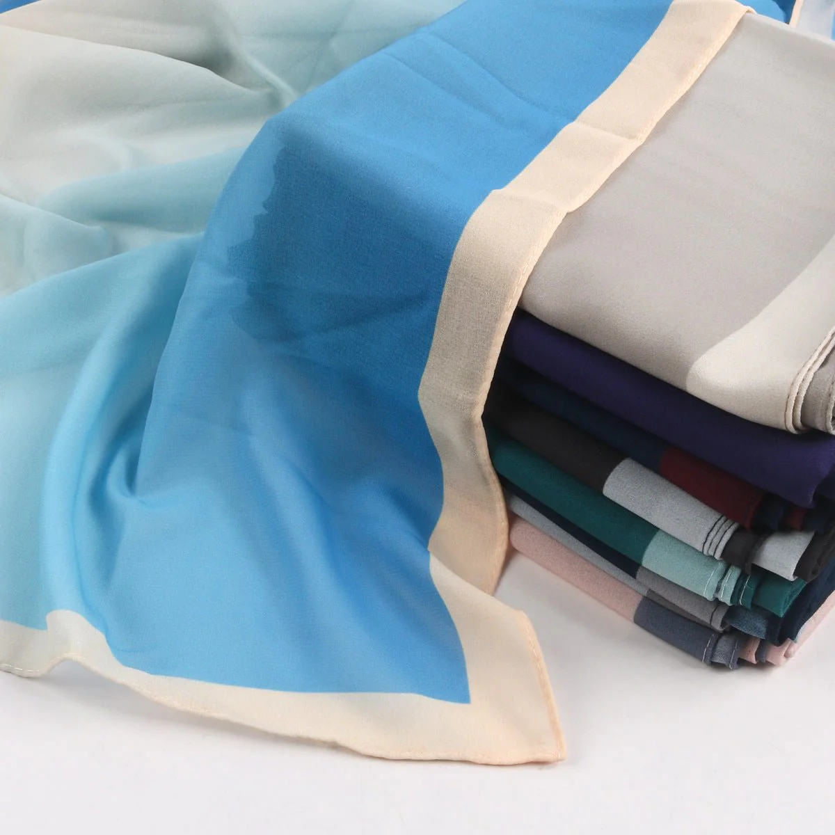 Luxury Premium Pearl Chiffon Gradient Hijab(MH148) - Image 4