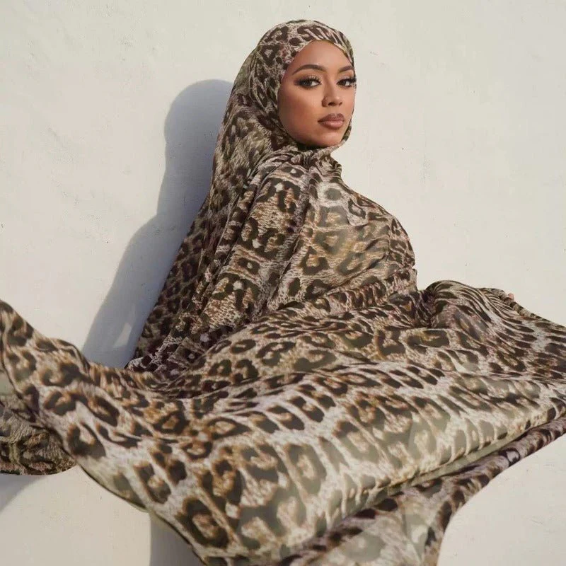 Luxury Premium Silk-Like Printed Hijab Scarf | 180x85cm Large Rectangle Hijab(MH146) - Image 8