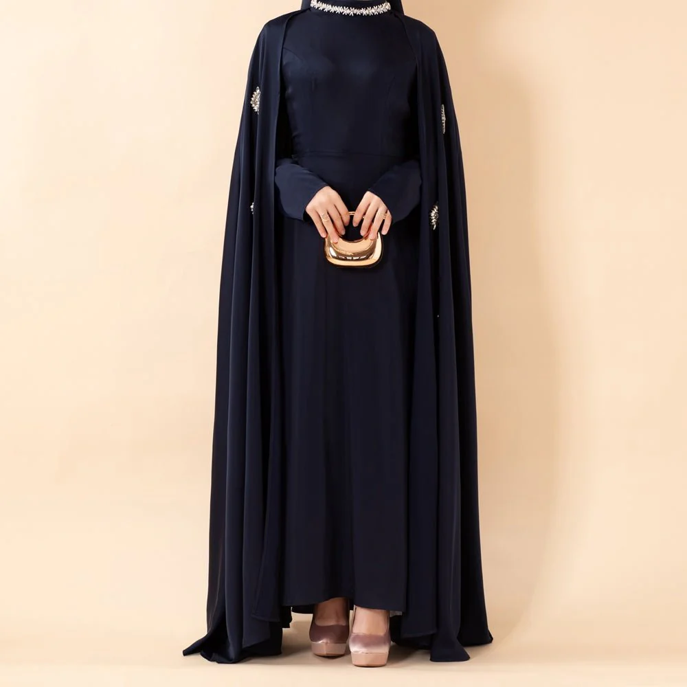 Luxury Satin Royal Cape Abaya(MA326) - Image 11