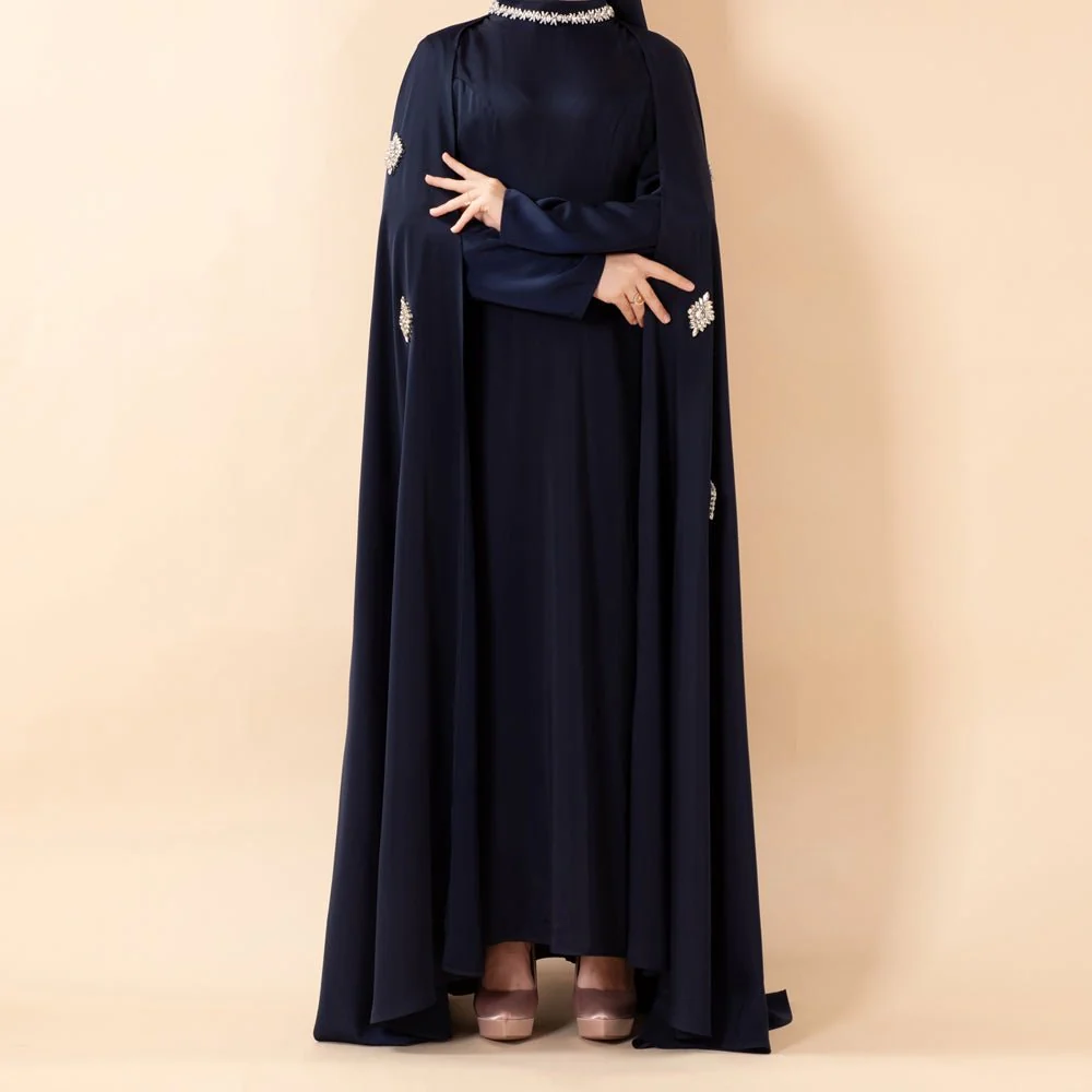 Luxury Satin Royal Cape Abaya(MA326) - Image 2