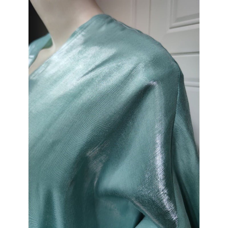 Luxury Silk Satin Bat Sleeve Abaya Robe | Modest V-Neck Evening Dress (MOA225) - Image 25
