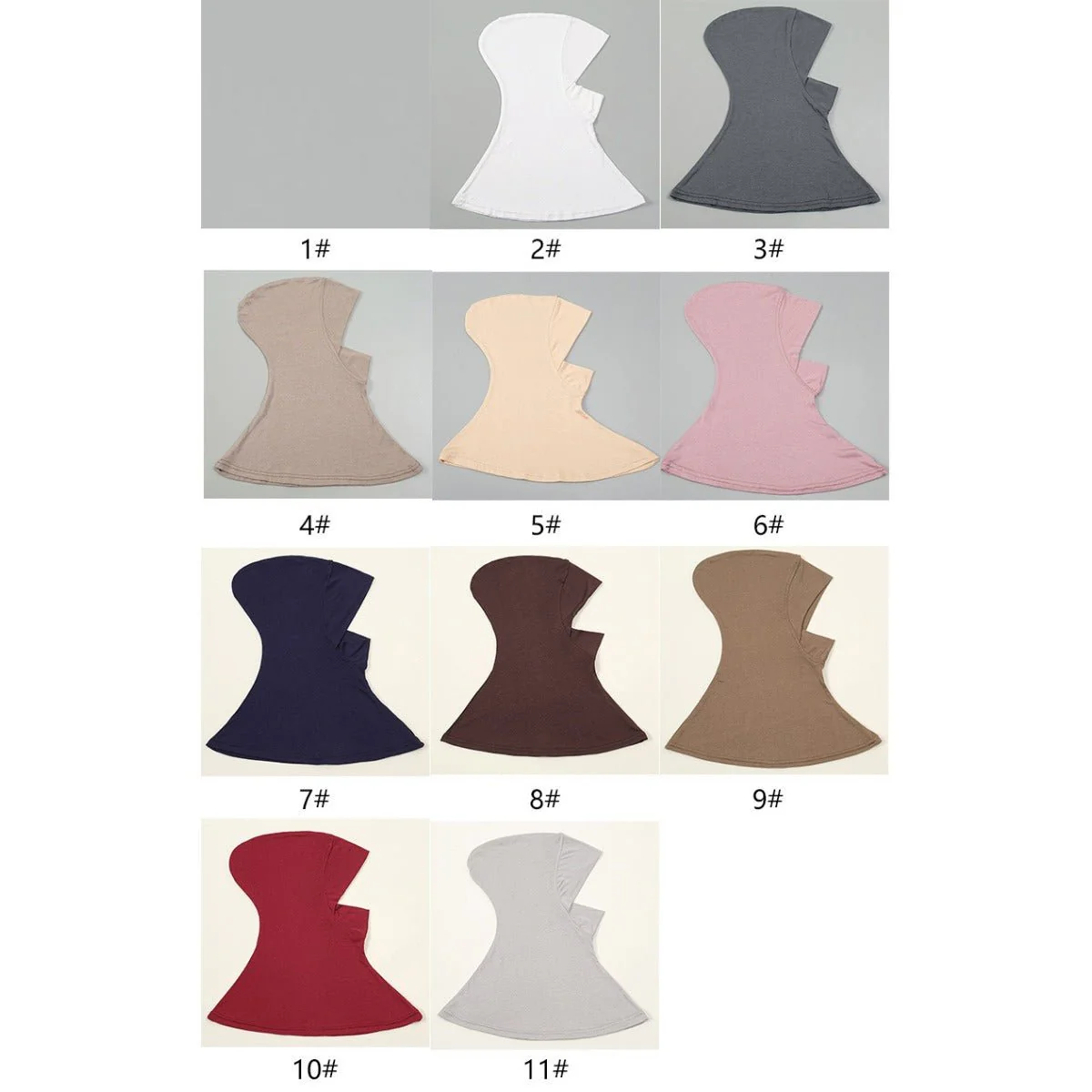 Luxury Single Layer Premium Mercerized Cotton Undercap  Hijab Cap with Chin Coverage (MH117) - Image 14